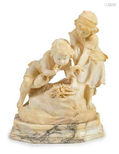 An Italian Alabaster Figural Group