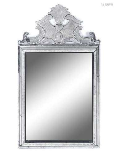 A Venetian Etched Glass Mirror