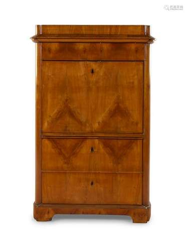 A Biedermeier Walnut Secretaire a Abattant