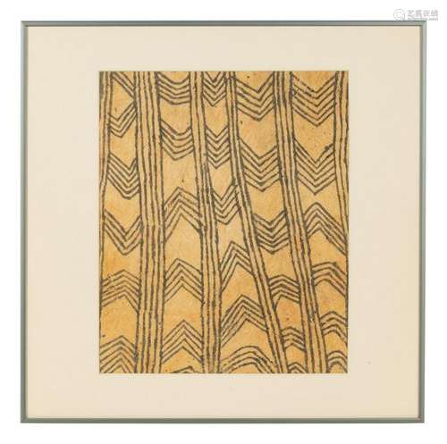 A Group of Nine Pongo Bark Cloth Drawings