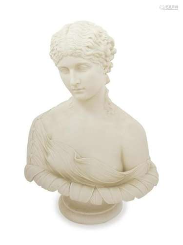 A Bisque Porcelain Bust of a Woman