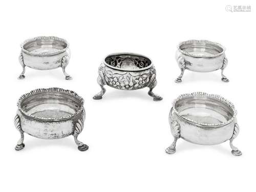 A Set of Four George III Silver Salt Cellars