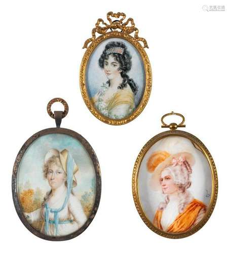 Three Continental Portrait Miniatures