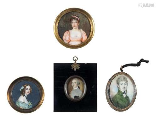 Four Continental Portrait Miniatures