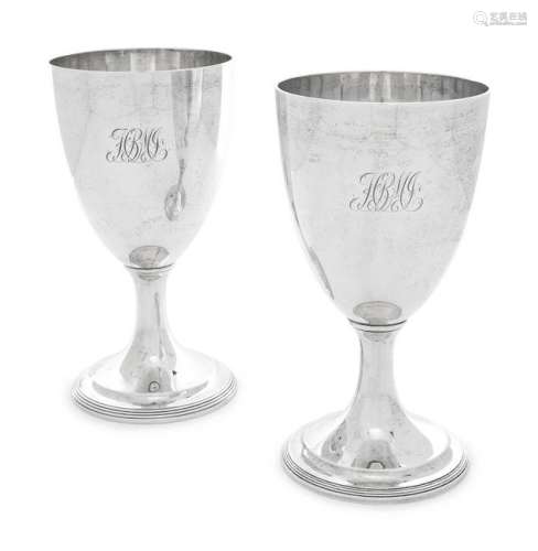 A Pair of Tiffany & Co. Silver Goblets