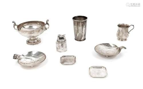 A Collection of Eight Tiffany & Co. Silver Table