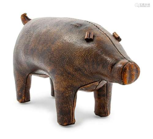 A Leather Pig Foot Stool