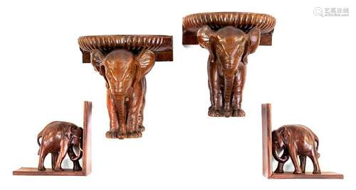 A Group of Four Elephant Brackets