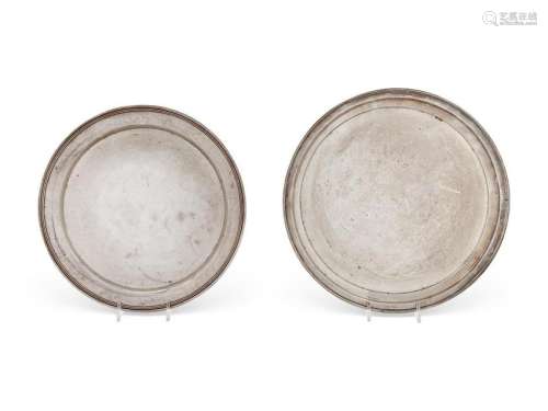 Two American Silver Salvers