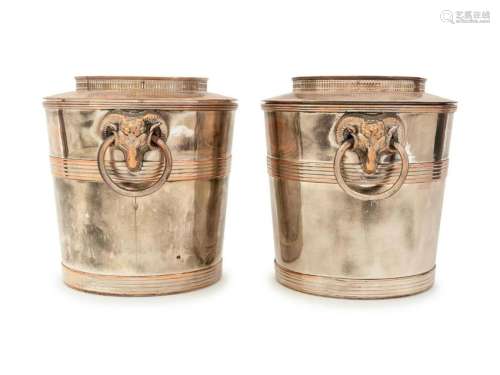 A Pair of Silver-Plate Champagne Buckets
