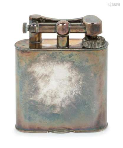 A Dunhill Silver-Plate Lift-Arm Table Lighter