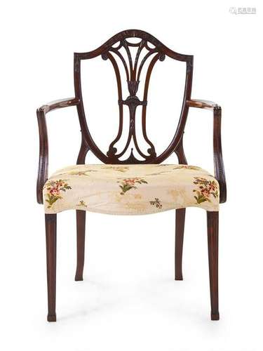 A Sheraton Style Mahogany Armchair