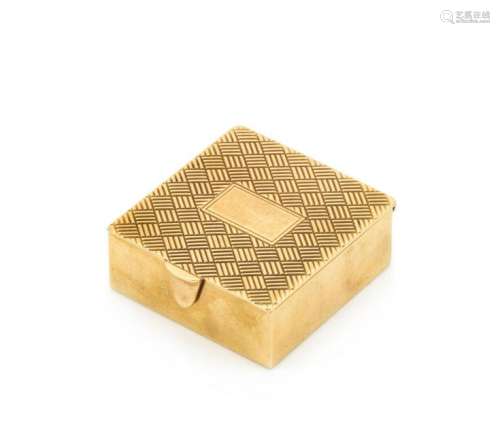An American 14-Karat Yellow Gold Snuff Box
