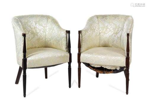 A Pair of George III Mahogany Armchairs