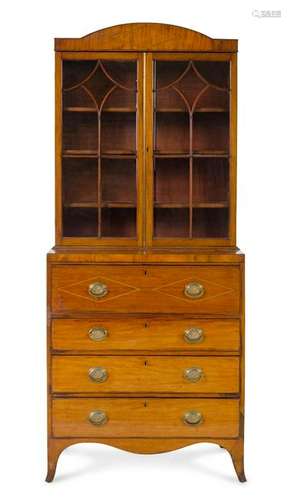 A George III Style Mahogany Secretary Bookcase