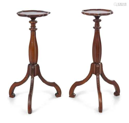 A Pair of George III Style Mahogany Pedestal Tables