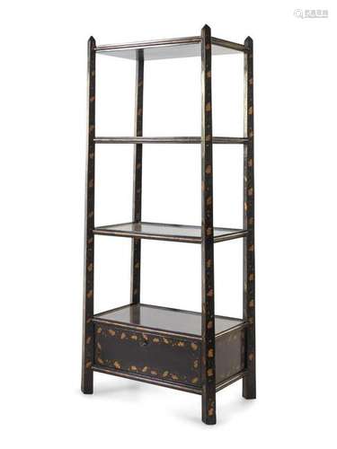 A Regency Style Lacquered Etagere