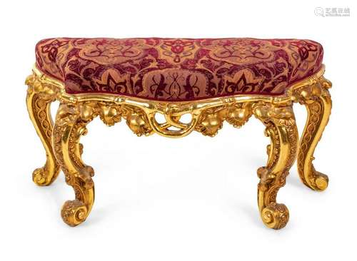 A Victorian Giltwood Bench