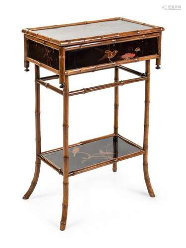 A Victorian Bamboo and Lacquer Hall TableÂ