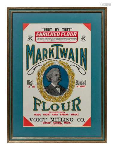 A Mark Twain Enriched Flour Advertising Poster