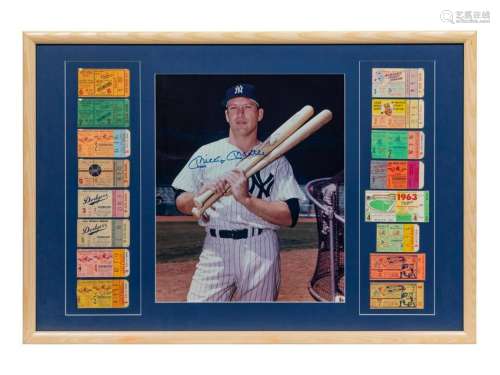 A Mickey Mantle World Series Home Run Ticket Display