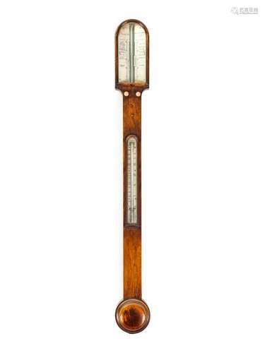 An English Mahogany Stick Barometer