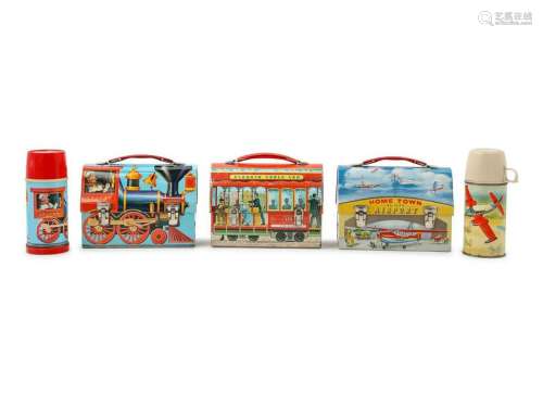 Three Transportation-Themed Lunch Boxes