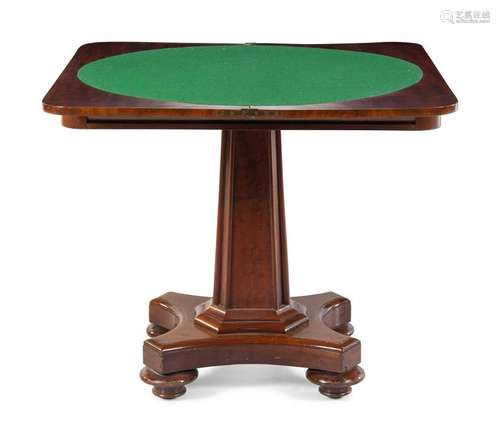 An American Empire Mahogany Flip-Top Table Height 28