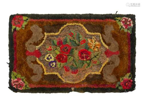 A Floral Bouquet Decorated Hooked Rug