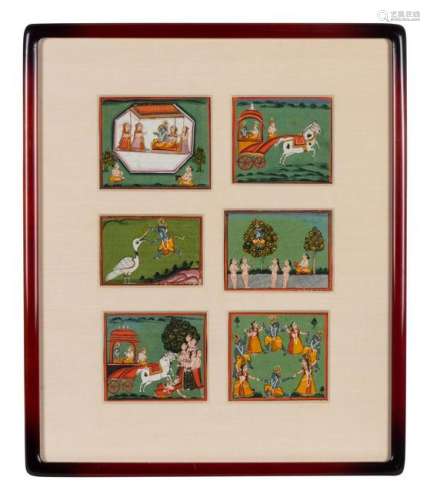 Six Miniature Indian Paintings