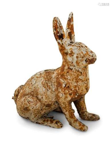 A Cast Iron Rabbit-Form Doorstop