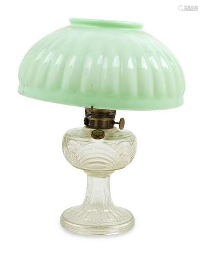 A Molded Glass Fluid Lamp