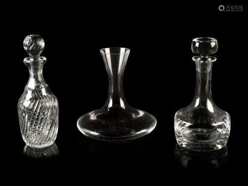 20th Century Three Glass Decanters