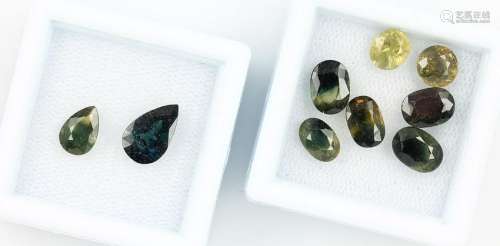 Lot 9 loose sapphires