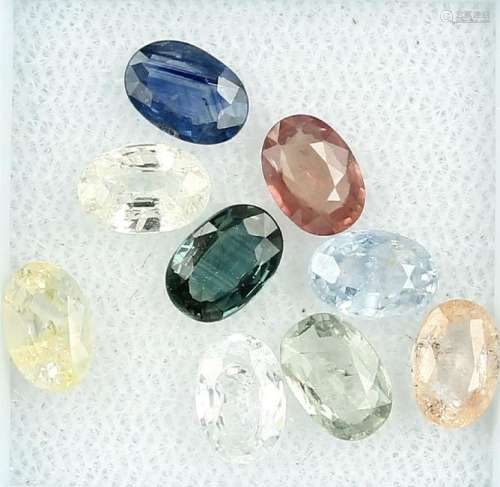 9 oval bevelled sapphires