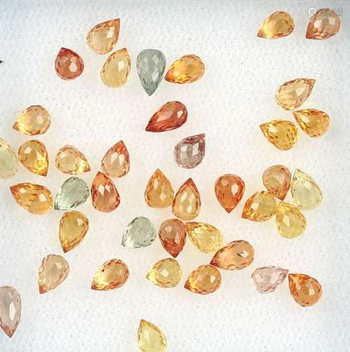 Lot bevelled sapphire pear
