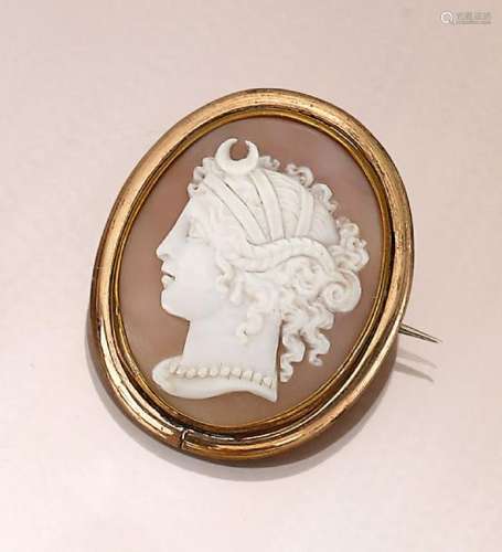 Brooch/pendant with shell cameo