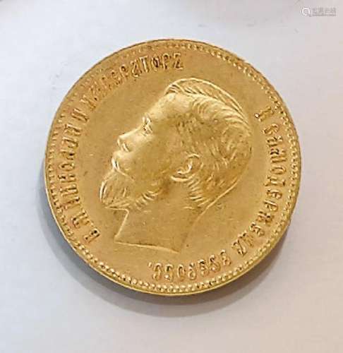 Gold coin, 10 rubles, Russia, 1902