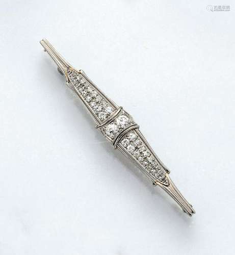 Art-Deco brooch with diamonds, approx. 1925