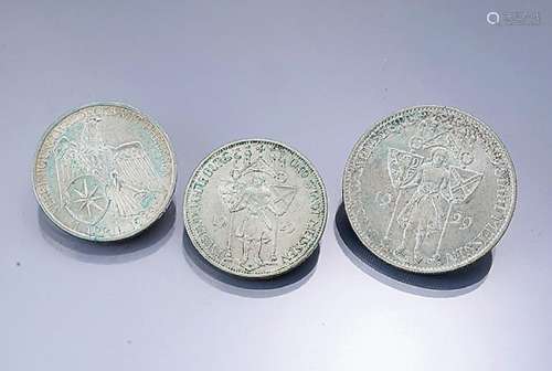 Lot 3 silver coins, German Reich