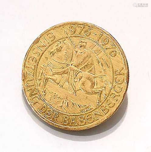 Gold coin, 1000 Schilling, Austria, 1976