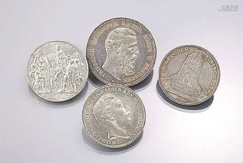 Lot 14 silver coins, German Reich