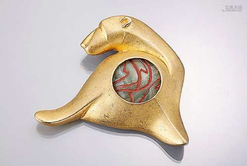 PATRICK FORQUY brooch 'icebear', Paris, metal gilded