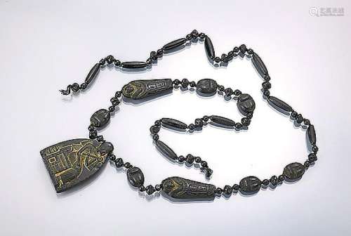 Necklace, black glass, Czechoslovakia approx. 1928/30