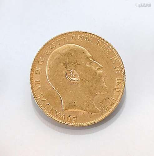 Gold coin, Sovereign, Great Britain, 1906