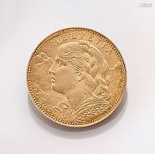 Gold coin, 10 Swiss Francs