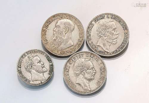 Lot 6 silver coins, German Reich