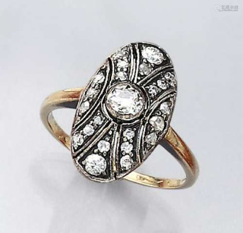 Art Nouveau ring with diamonds, approx. 1895