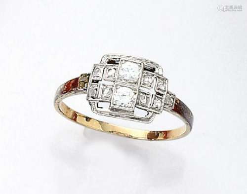 Art-Deco ring with diamonds, approx. 1925