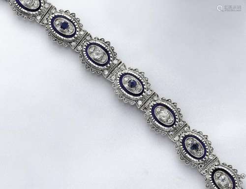 18 kt gold bracelet with sapphires and diamonds,